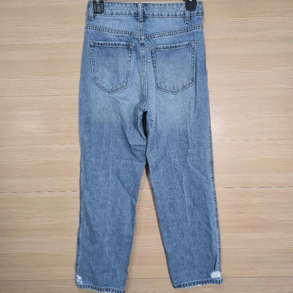 Vervet Size 25 High Rise Straight Leg Distressed Mom Jeans - Picture 4 of 9
